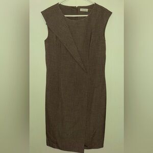 068-Calvin Klein Gray Hue Midi Dress. Size 12
